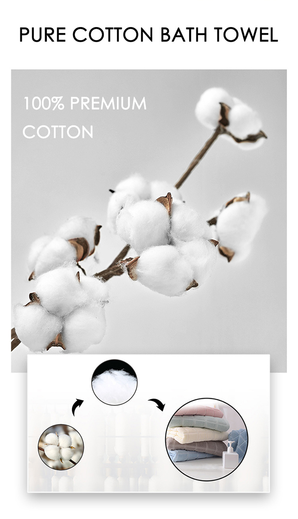 Pure Cotton Bath Towel-2